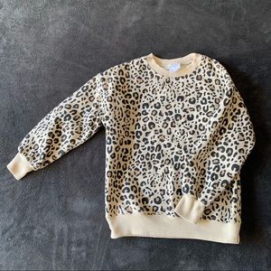 Zara girls leopard sweatshirt. Size 9.